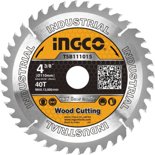 Диск пильный по дереву INGCO TCT TSB111015 110х20 мм
