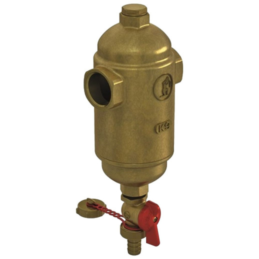 Фильтр магнитный сетчатый Giacomini R146MY014 T-образный со сливным краном Ду 20 Ру10 G3/4 дюйма